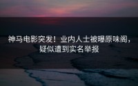 神马电影突发！业内人士被曝原味阁，疑似遭到实名举报