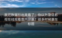 我把数据拉出来看了：你以为蘑菇影视在线观看靠内容赢？很多时候赢在标题