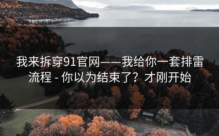 我来拆穿91官网——我给你一套排雷流程 - 你以为结束了?才刚开始 我来拆穿91官网——我给你一套排雷流程 - 你以为结束了?才刚开始